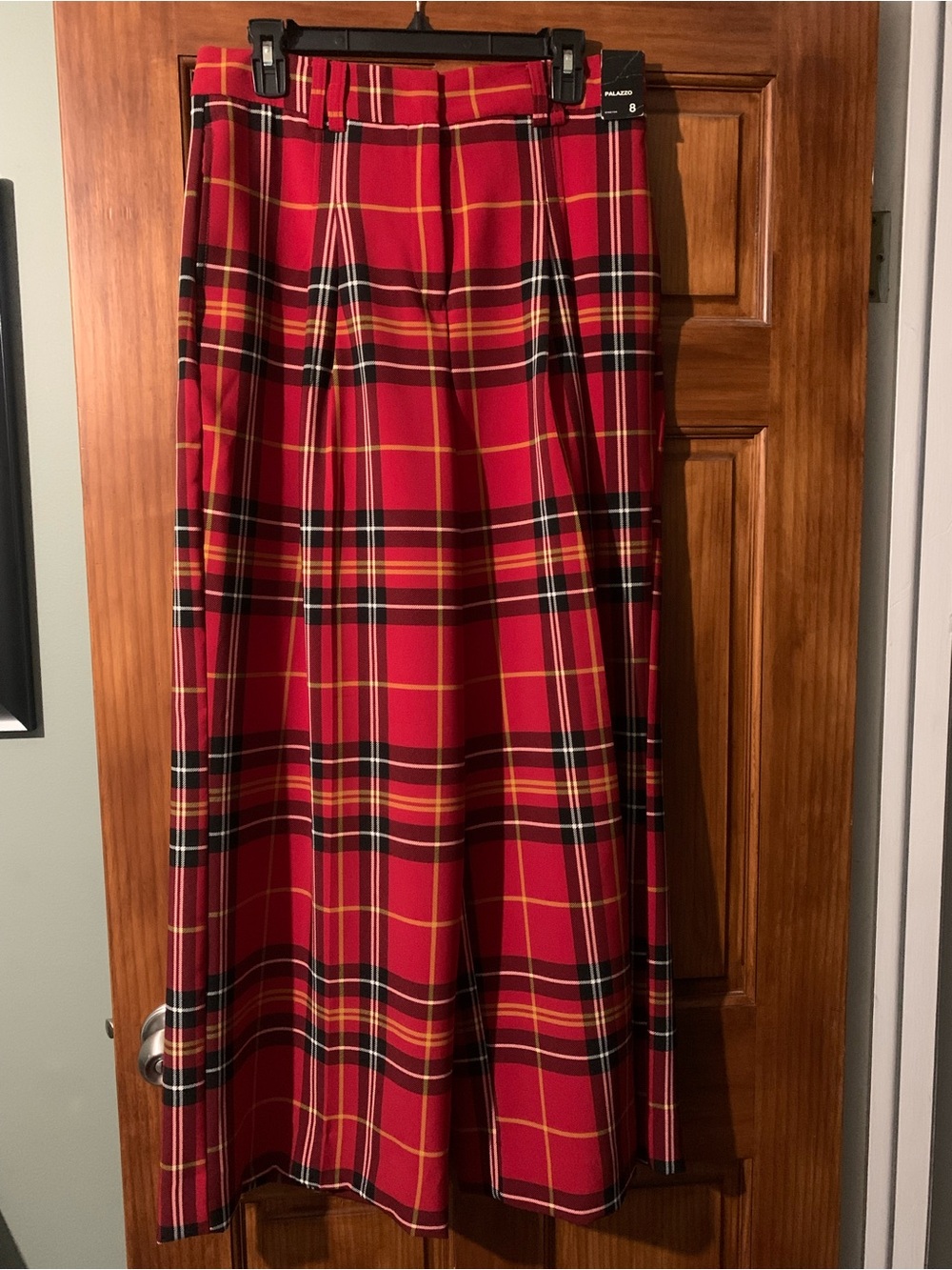 Plaid Red Tartan Palazzo Pants